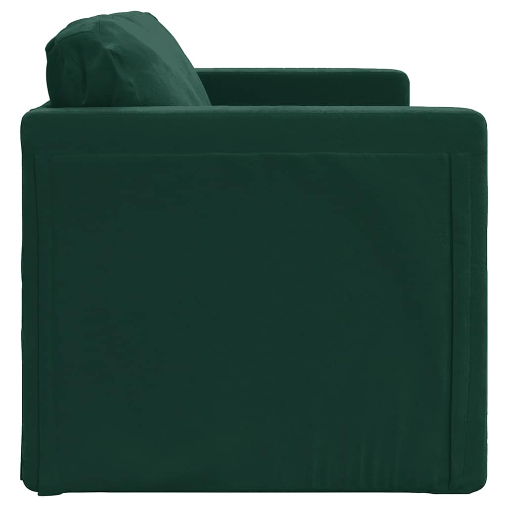 vidaXL Bodensofa mit Schlaffunktion Dunkelgrün 122x204x55 cm Samt
