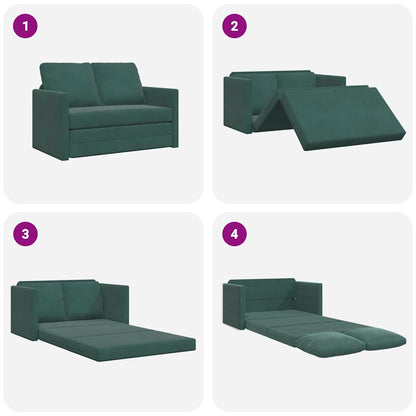 vidaXL Bodensofa mit Schlaffunktion Dunkelgrün 122x204x55 cm Samt