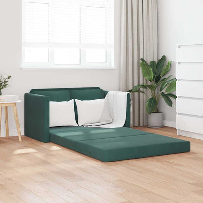 vidaXL Bodensofa mit Schlaffunktion Dunkelgrün 122x204x55 cm Samt