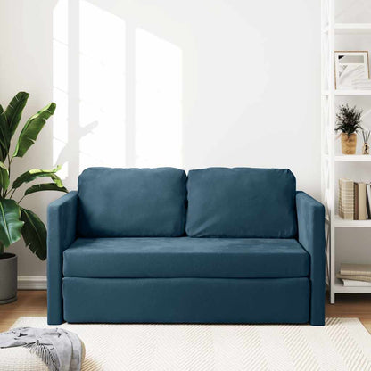 vidaXL Bodensofa mit Schlaffunktion Blau 122x204x55 cm Samt