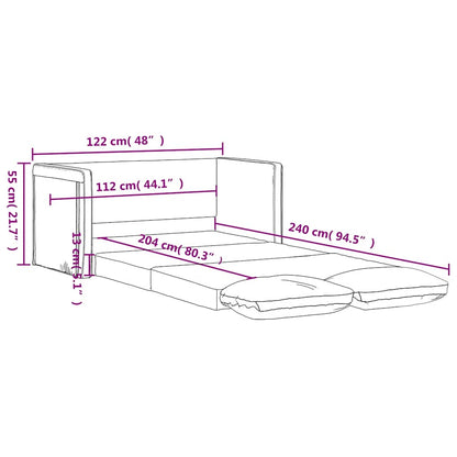 vidaXL Bodensofa mit Schlaffunktion Blau 122x204x55 cm Samt