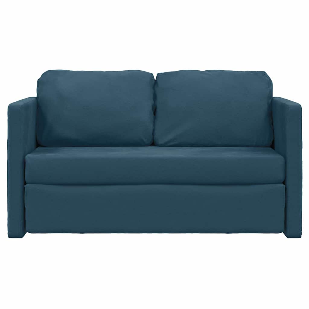vidaXL Bodensofa mit Schlaffunktion Blau 122x204x55 cm Samt