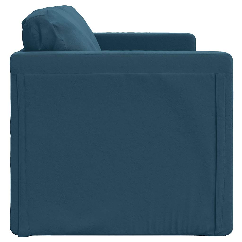 vidaXL Bodensofa mit Schlaffunktion Blau 122x204x55 cm Samt