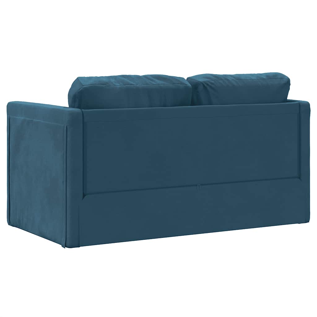 vidaXL Bodensofa mit Schlaffunktion Blau 122x204x55 cm Samt