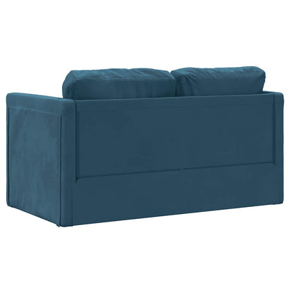 vidaXL Bodensofa mit Schlaffunktion Blau 122x204x55 cm Samt
