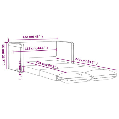 vidaXL Bodensofa mit Schlaffunktion Dunkelgelb 122x204x55 cm Samt