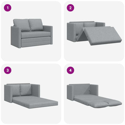 Bodensofa mit Schlaffunktion Hellgrau 112x174x55 cm Stoff