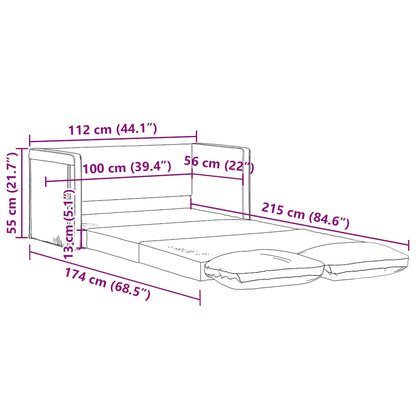 vidaXL Bodensofa mit Schlaffunktion Schwarz 112x174x55 cm Stoff