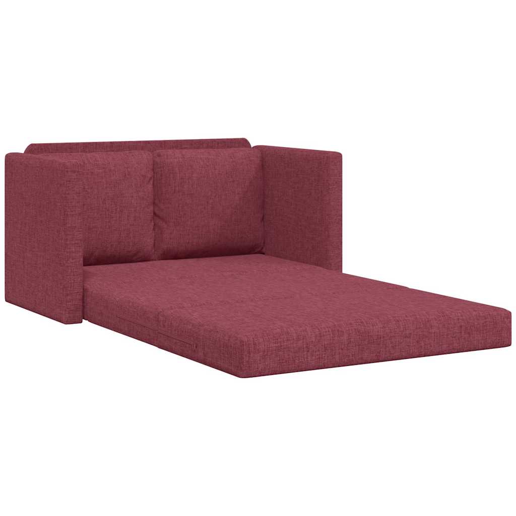 vidaXL Bodensofa mit Schlaffunktion Weinrot 112x174x55 cm Stoff