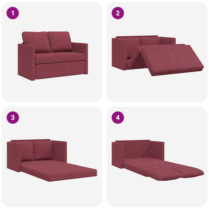 vidaXL Bodensofa mit Schlaffunktion Weinrot 112x174x55 cm Stoff