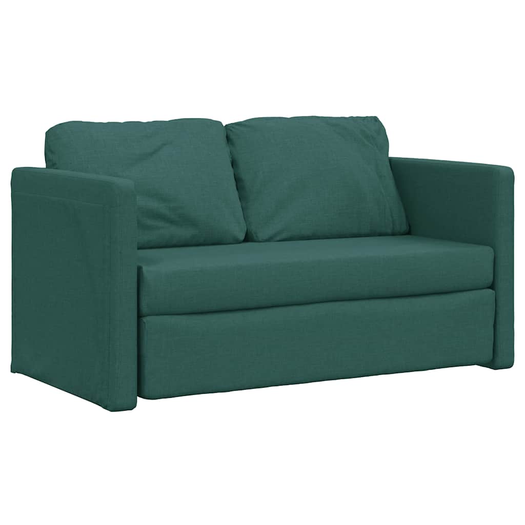 vidaXL Bodensofa mit Schlaffunktion Dunkelgrün 112x174x55 cm Stoff