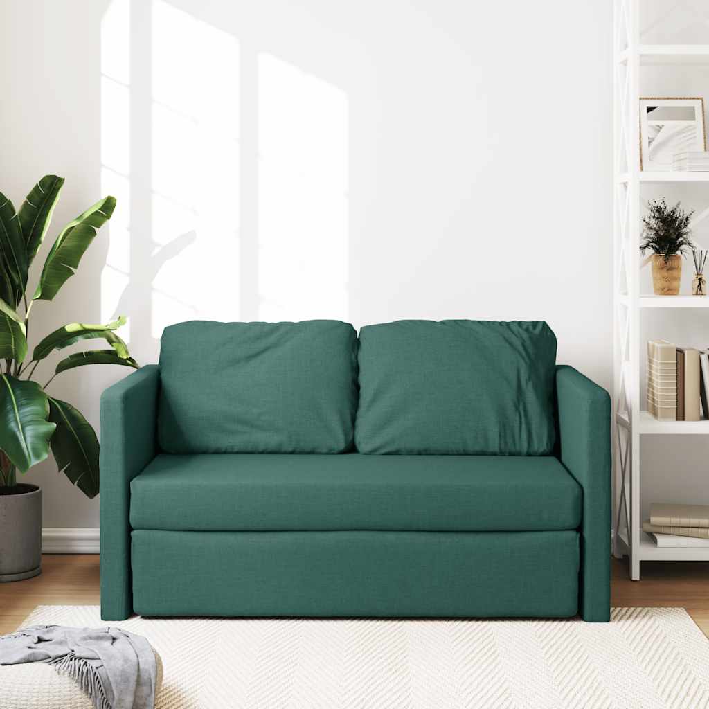 vidaXL Bodensofa mit Schlaffunktion Dunkelgrün 112x174x55 cm Stoff