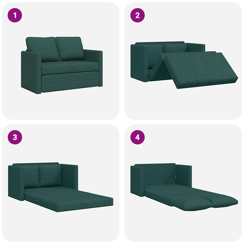 vidaXL Bodensofa mit Schlaffunktion Dunkelgrün 112x174x55 cm Stoff