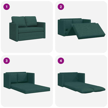 vidaXL Bodensofa mit Schlaffunktion Dunkelgrün 112x174x55 cm Stoff