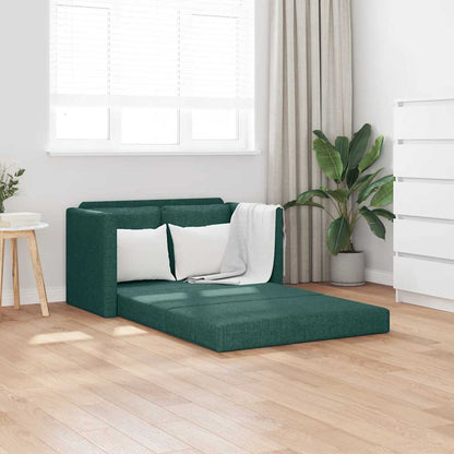 vidaXL Bodensofa mit Schlaffunktion Dunkelgrün 112x174x55 cm Stoff