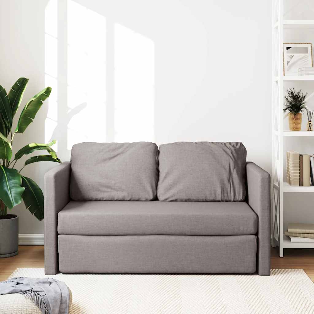 vidaXL Bodensofa mit Schlaffunktion Taupe 112x174x55 cm Stoff