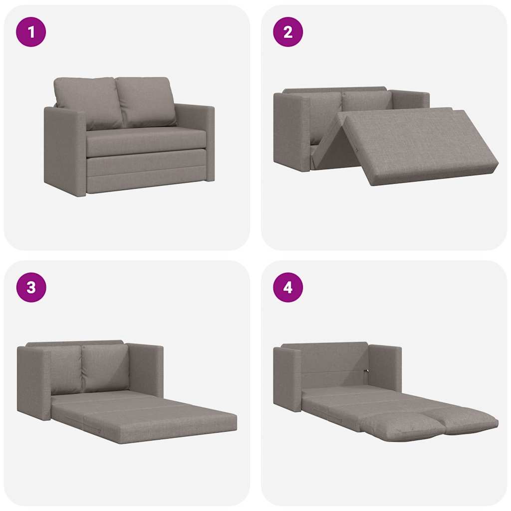 vidaXL Bodensofa mit Schlaffunktion Taupe 112x174x55 cm Stoff