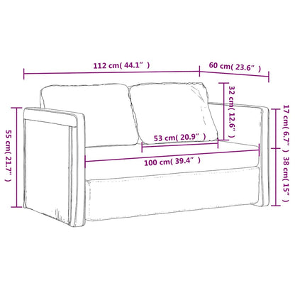 vidaXL Bodensofa mit Schlaffunktion Taupe 112x174x55 cm Stoff