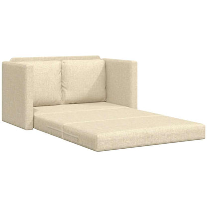 vidaXL Bodensofa mit Schlaffunktion Creme 112x174x55 cm Stoff