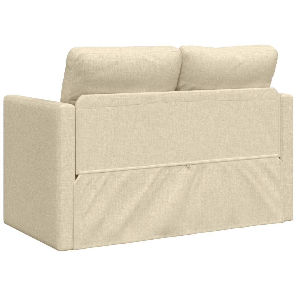 vidaXL Bodensofa mit Schlaffunktion Creme 112x174x55 cm Stoff