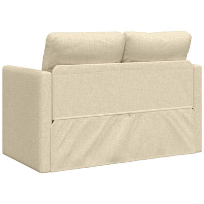 vidaXL Bodensofa mit Schlaffunktion Creme 112x174x55 cm Stoff
