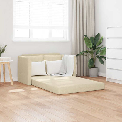 vidaXL Bodensofa mit Schlaffunktion Creme 112x174x55 cm Stoff