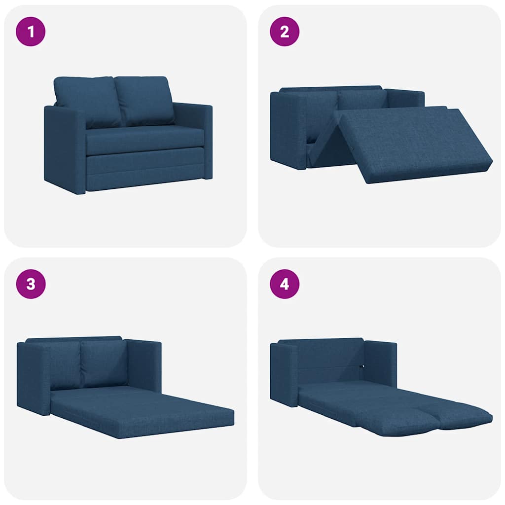 vidaXL Bodensofa mit Schlaffunktion Blau 112x174x55 cm Stoff