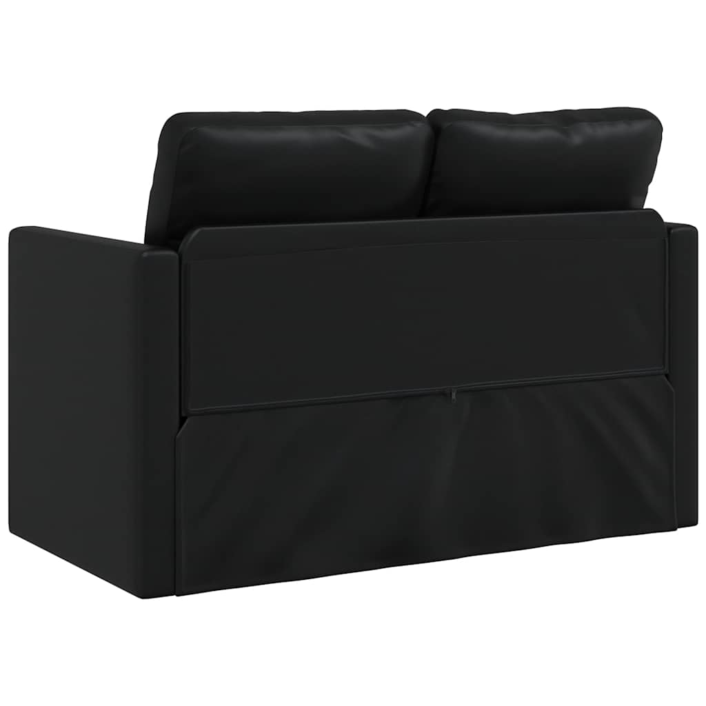 vidaXL Bodensofa mit Schlaffunktion Schwarz 112x174x55 cm Kunstleder