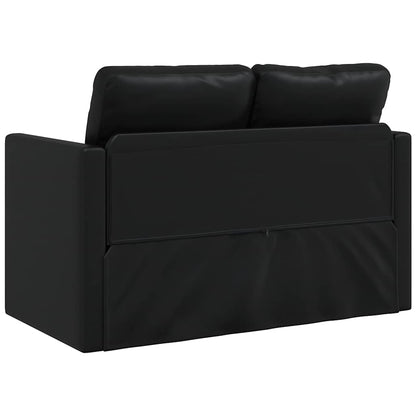 vidaXL Bodensofa mit Schlaffunktion Schwarz 112x174x55 cm Kunstleder