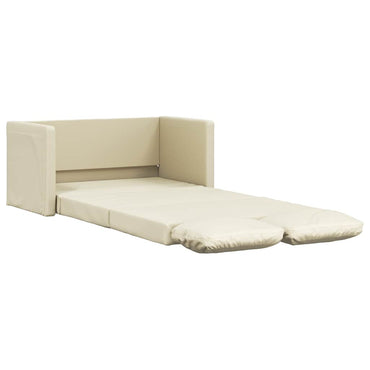 vidaXL Canapé de sol avec fonction de couchage crème 112x174x55 cm cuir artificiel