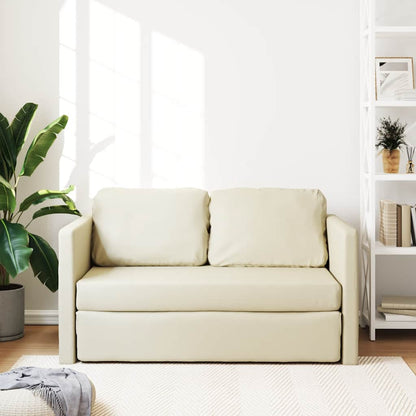 vidaXL Bodensofa mit Schlaffunktion Creme 112x174x55 cm Kunstleder