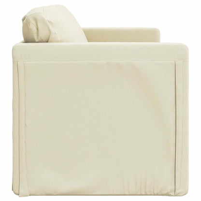 vidaXL Bodensofa mit Schlaffunktion Creme 112x174x55 cm Kunstleder