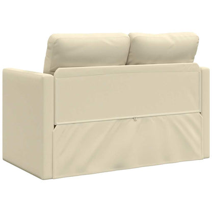 vidaXL Bodensofa mit Schlaffunktion Creme 112x174x55 cm Kunstleder