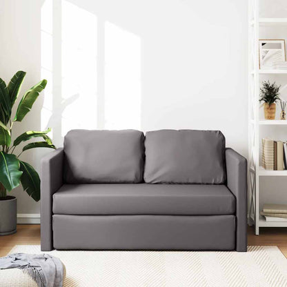vidaXL Bodensofa mit Schlaffunktion Grau 112x174x55 cm Kunstleder