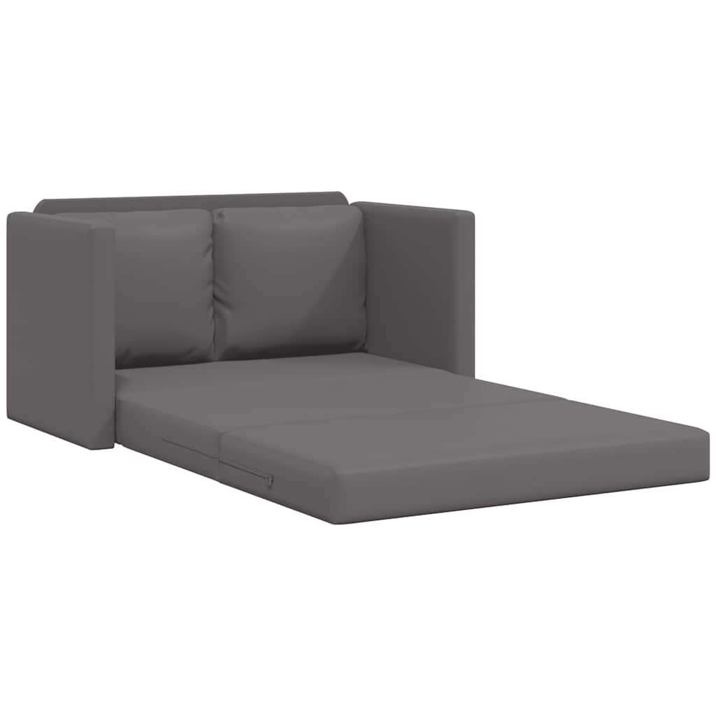vidaXL Bodensofa mit Schlaffunktion Grau 112x174x55 cm Kunstleder