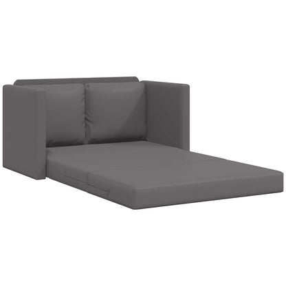 vidaXL Bodensofa mit Schlaffunktion Grau 112x174x55 cm Kunstleder