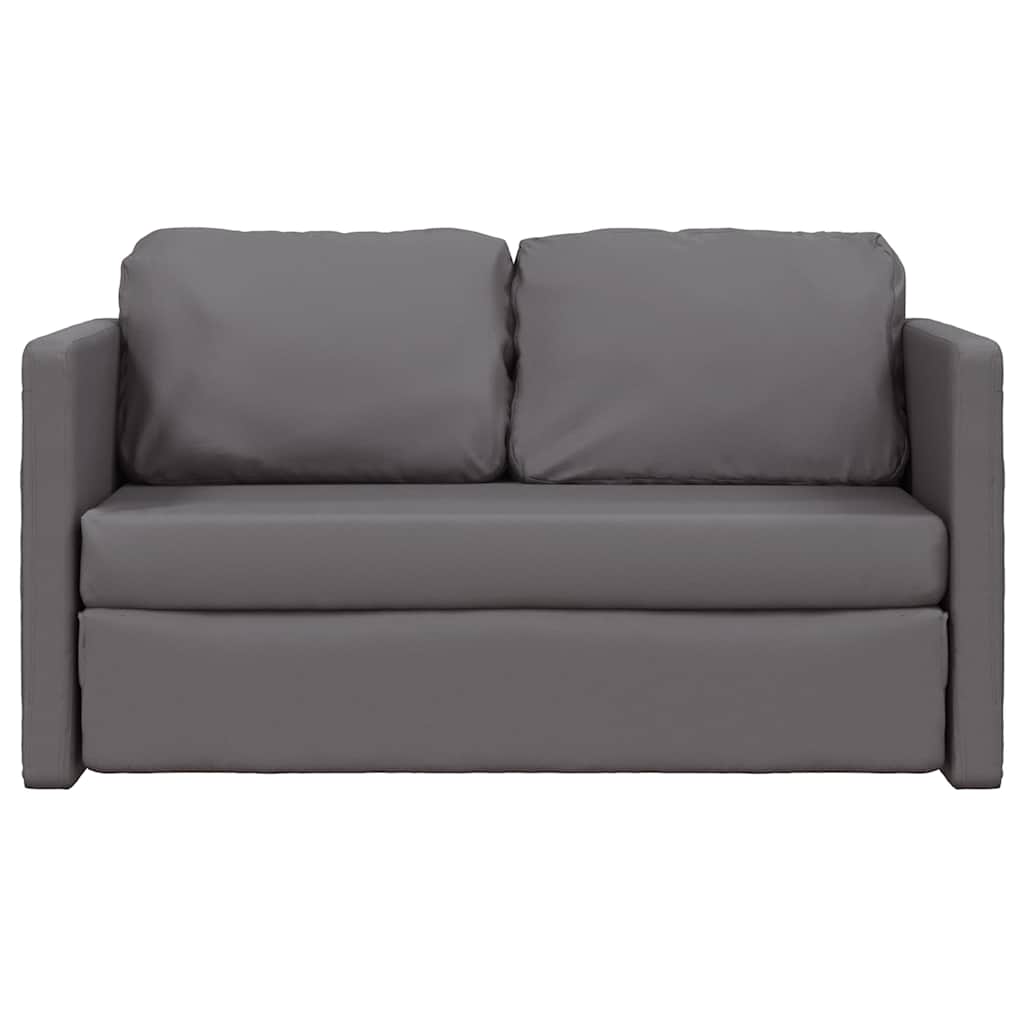 vidaXL Bodensofa mit Schlaffunktion Grau 112x174x55 cm Kunstleder
