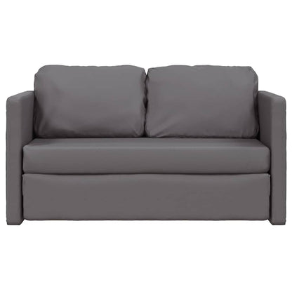 vidaXL Bodensofa mit Schlaffunktion Grau 112x174x55 cm Kunstleder