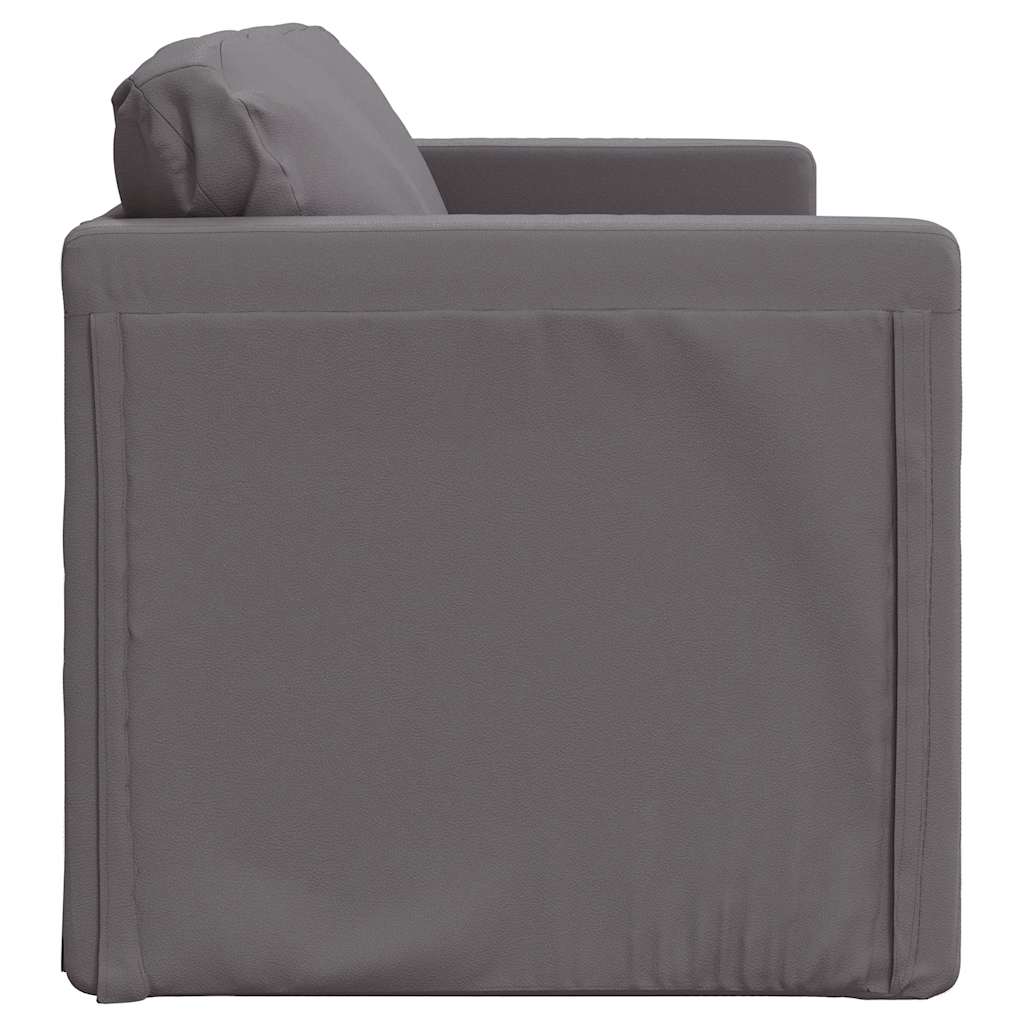 vidaXL Bodensofa mit Schlaffunktion Grau 112x174x55 cm Kunstleder