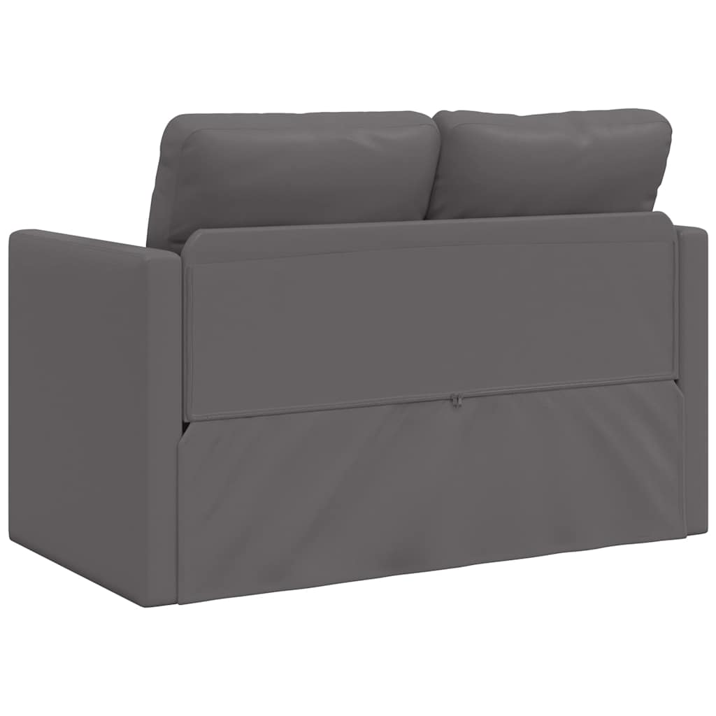 vidaXL Bodensofa mit Schlaffunktion Grau 112x174x55 cm Kunstleder