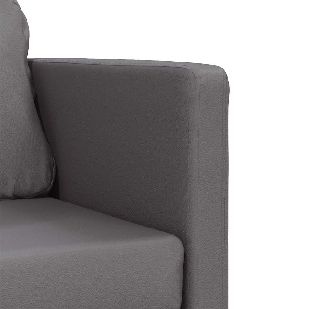 vidaXL Bodensofa mit Schlaffunktion Grau 112x174x55 cm Kunstleder