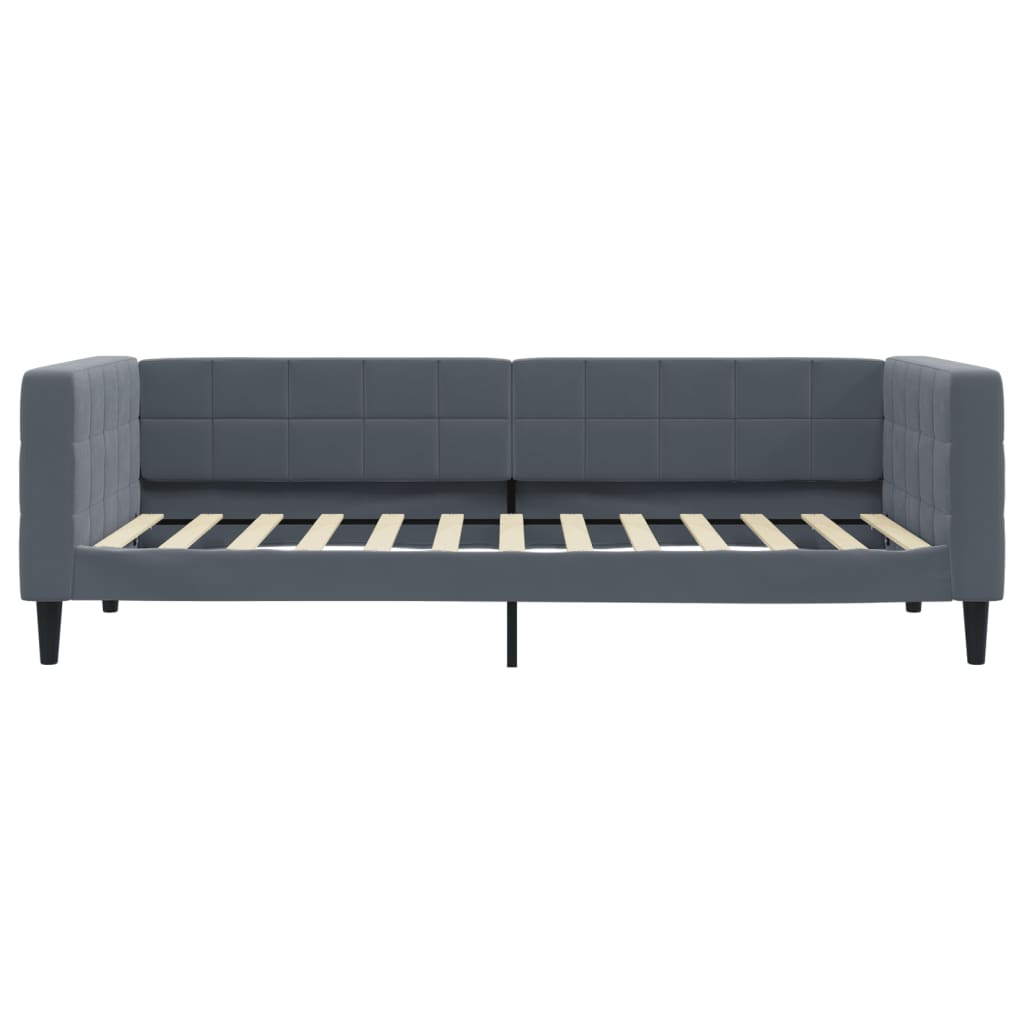 vidaXL Lit de repos gris foncé 90x200 cm Velours