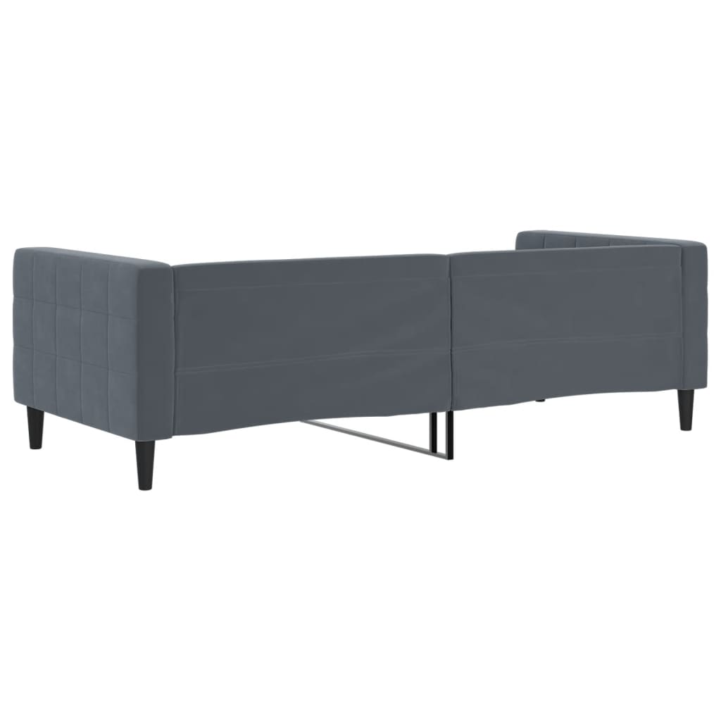 vidaXL Lit de repos gris foncé 90x200 cm Velours