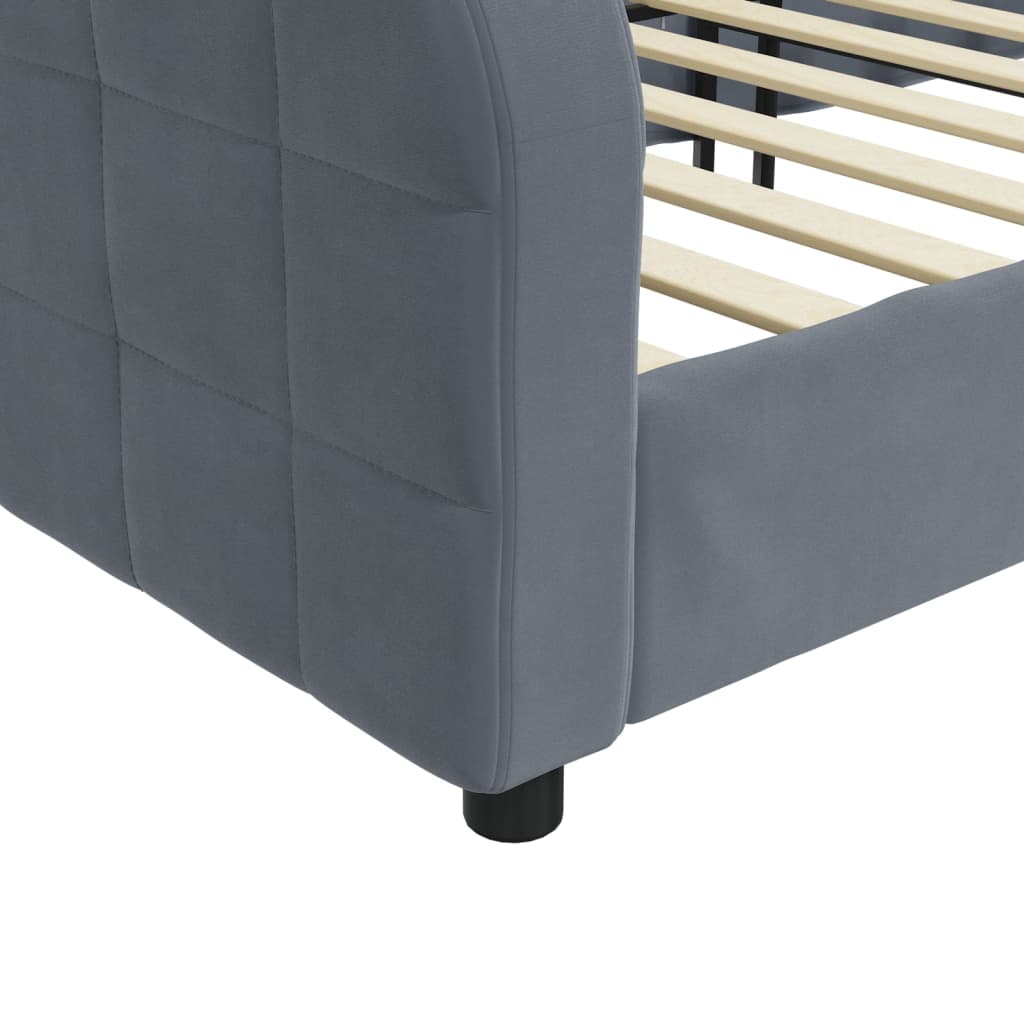 vidaXL Tagesbett Dunkelgrau 90x190 cm Samt