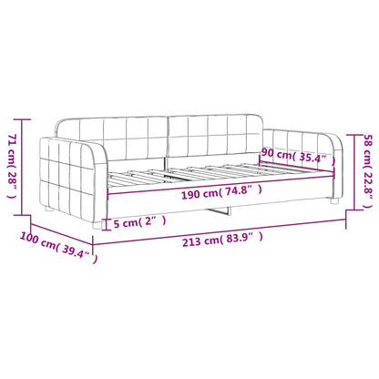 vidaXL Tagesbett Dunkelgrau 90x190 cm Samt