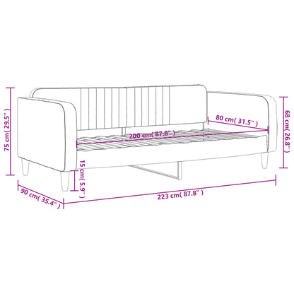 vidaXL Tagesbett Dunkelgrau 80x200 cm Samt
