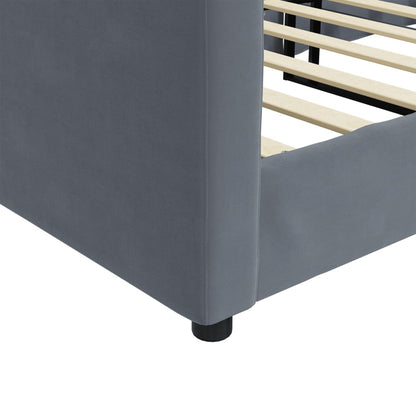 vidaXL Tagesbett Dunkelgrau 100x200 cm Samt