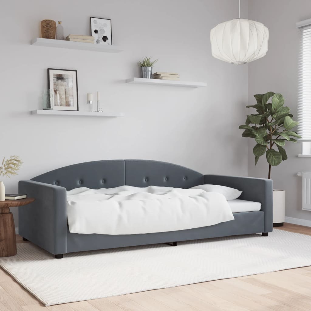 vidaXL Tagesbett Dunkelgrau 100x200 cm Samt