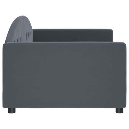 vidaXL Lit de repos gris foncé 90x190 cm Velours