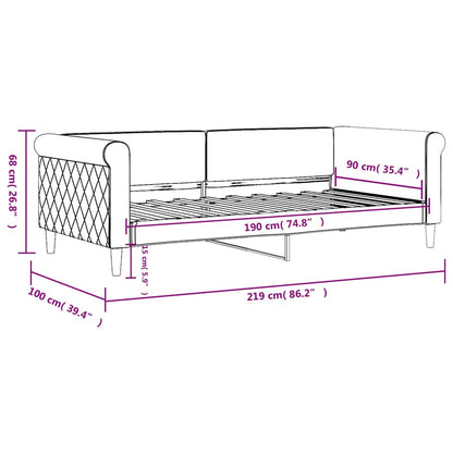 vidaXL Tagesbett Dunkelgrau 90x190 cm Samt